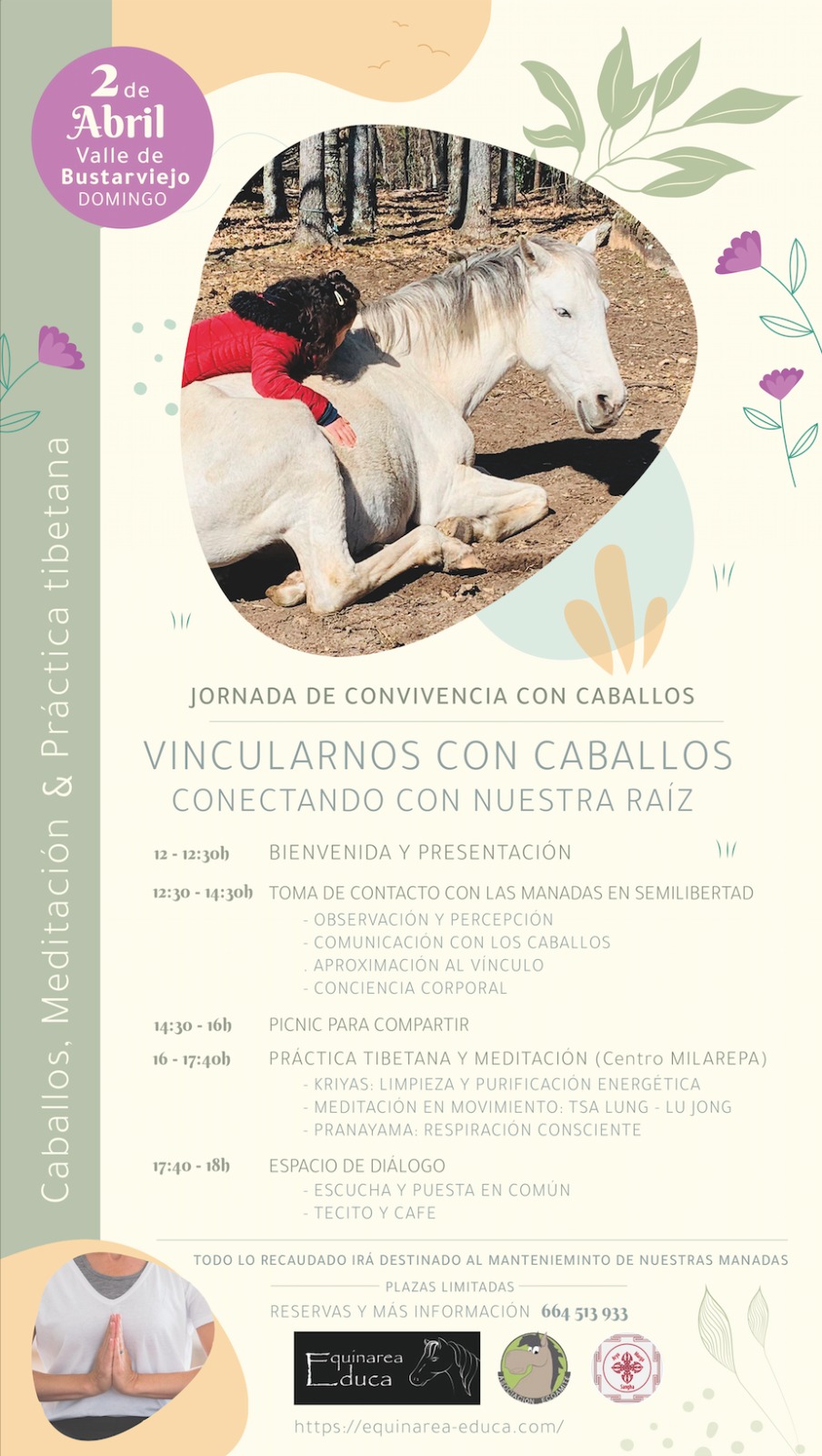 Domingo 2 de Abril 🐎 Jornada de vínculo y convivencia con caballos 🌱 Equinarea Educa en el Valle de Bustarviejo