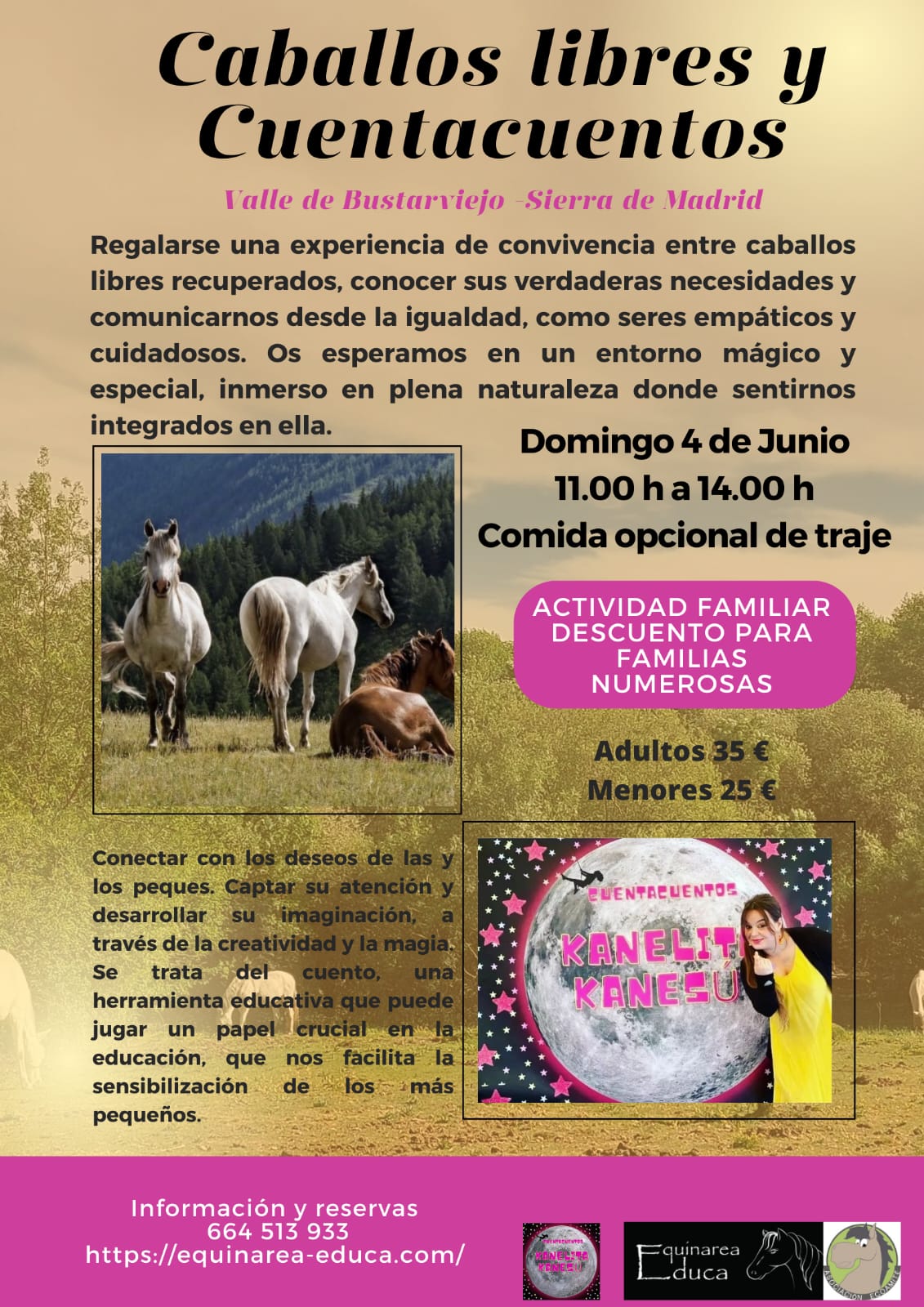 Caballos libres y Cuentacuentos - Valle de Bustarviejo, Madrid - Domingo 4 de Junio 2023