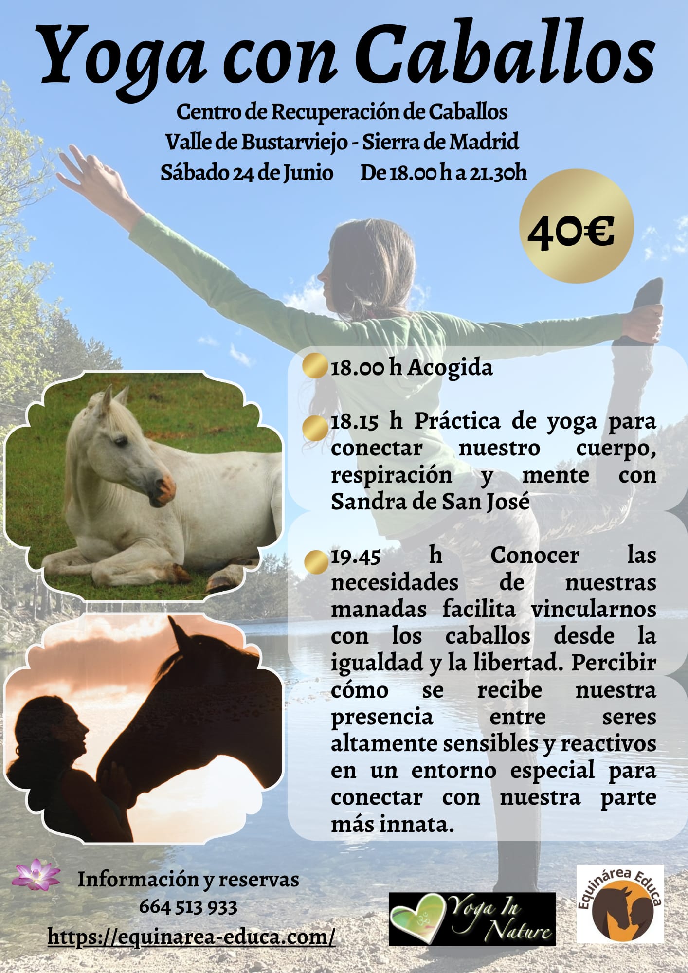 Caballos y Yoga - Valle de Bustarviejo, Sierra de Madrid - Sábado 24 de Junio 2023